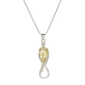Collana coppia con ciondolo abbraccio bicolore e pietre di zirconia lucenti - Collana 2 - Argento & Oro