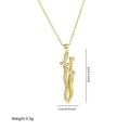 Pendaglio abbraccio astratto dorato per coppie con misure dettagliate delle dimensioni - Collana 3 - Oro