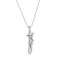 Collana con ciondolo abbraccio in argento e figure astratte per coppie - Collana 3 - Argento