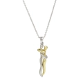 Collana con ciondolo abbraccio bicolore argento e oro per coppie ed innamorati - Collana 3 - Argento & Oro