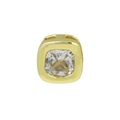 Goldener quadratischer Geburtsstein-Anhänger mit Zirkonia für DIY-Halsketten - April - Gold
