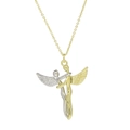 Collana con ciondolo angelo abbracciato con figure alate bicolore oro e argento - Collana 5 - Oro & Argento