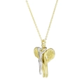 Collana con ciondolo abbraccio d'angelo minimalista in finitura bicolore oro e argento - Collana 6 - Oro & Argento