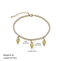 Gold conch shell anklet with full zircon crystals and adjustable chain for beach wear - 3D Conch Style (Style 03)