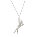 Collana minimalista in argento con ciondolo a forma di amanti che si abbracciano lucido - Collana 7 - Argento