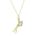 Collana con ciondolo abbraccio bicolore oro e argento con catena sottile minimalista - Collana 7 - Oro & Argento