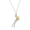 Collana con ciondolo abbraccio di coppia con design bicolore oro e argento in metallo - Collana 7 - Argento & Oro