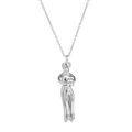 Collana con ciondolo coppia che si abbraccia in metallo argento con catena a maglie - Collana 9 - Argento