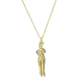 Collana di coppia moderna con pendente abbraccio bicolore oro e argento chic - Collana 9 - Oro & Argento