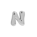 Minimalistischer 3D-Anhänger Buchstabe N aus poliertem Silbermessing für DIY-Schmuck - Silber N (Anhänger Ohne Kette)