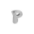 Hochglanzpolierter silberner 3D-Buchstabe P Anhänger für personalisierten DIY-Schmuck - Silber P (Anhänger Ohne Kette)