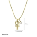 Golden bead chain necklace featuring a lobster pendant with pavé crystals and a white pearl - Lobster Style