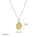 Gold oval pendant necklace featuring embossed shell relief and sunburst texture - Oval Shell Style