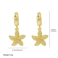Boucles d'oreilles créoles étoile de mer plaquées or pour la plage, 31,6mm sur 15,9mm - Étoile de mer