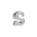 Polierter Messinganhänger mit Silberfinish im glatten und abgerundeten S-Buchstaben - Silber S (Anhänger Ohne Kette)