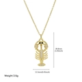 Gold lobster pendant necklace with white crystals and black stone eyes detail - Lobster Style