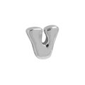 Polierter silberner Messing 3D-Buchstabe V Anhänger für personalisierten DIY Schmuck - Silber V (Anhänger Ohne Kette)