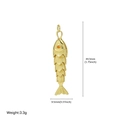 Articulated fish pendant in golden finish with orange gemstone eye for DIY necklaces - Articulated Fish Pendant (FN50610202)
