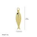 Golden fish charm pendant with scale detail and size labels 29mm for DIY jewelry - Delicate Black Eye Fish Pendant (FN50610202)