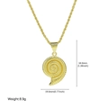 Collier avec pendentif coquillage doré incluant dimensions détaillées et poids total - Conque (Style 4) / Pendentif Seul (Sans Chaîne)