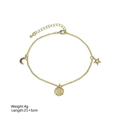 Layered gold anklet with blue moon, sun, and star pendants for summer beach jewelry - Crescent Moon Sun Star Style (Style 2)
