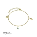 Golden ocean anklet with shell starfish and seahorse charms 21 plus 5cm length - Conch Starfish Seahorse Style (Style 1)