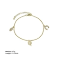 Golden starfish and shell anklet with evil eye, clover, and horseshoe charms for women - Evil Eye Clover Horseshoe Style (Style 4)