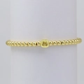 Pulsera de cuentas doradas con piedra de nacimiento amarilla cuadrada en soporte - Noviembre - Dorado