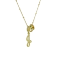 Collana placcata oro 18k con lettera J corsiva e ciondoli in pietre preziose - Oro J