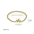 Bracelet élastique en perles dorées avec pendentif étoile de mer, longueur 17 cm - Étoile de mer