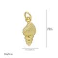 Golden conch shell pendant for jewelry making with dimensions 19.8mm by 7.3mm - Polished Conch Pendant (FN50610202)