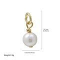 Golden fish charm with single white pearl for DIY ocean necklace beach jewelry - Wire Wrap Artificial Pearl Pendant (FN50610202)