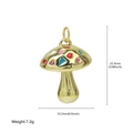Golden mushroom pendant with colorful enamel inlay and 7.2g weight specifications - Colorful Enamel Mushroom Pendant (FN50610202)
