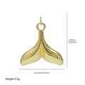Golden whale tail pendant in polished metal finish for ocean theme DIY necklace - Gold Whale Tail Pendant (FN50610202)