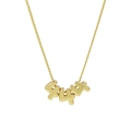 Collar de latón chapado en oro de 18k con colgante de triple número de ángel 444 - Collar / 444 Dorado