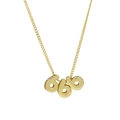 Collier en laiton plaqué or 18k avec pendentif chiffre ange 666 poli - Collier / 666 Or