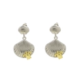 Nautische schelp oorbellen in zilver en goud met kleine zeeschildpad bedeltjes - Zeeschildpad Sint-Jakobsschelp (Stijl 1) / Zilver / Oorbellen