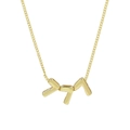 Collier en laiton plaqué or 18 carats poli avec pendentif à lettres hébraïques - Collier / 777 Or