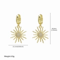 Boucles d'oreilles créoles soleil vintage dorées avec zircons blancs brillants - Style étoile à pavé complet de zircones