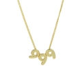 Collier avec pendentif chiffre ange 999 plaqué or 18 carats et chaîne fine en O - Collier / 999 Or