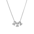 Collier avec pendentif 222 numéro d'ange argenté avec surface en métal poli - Collier / 222 Argent