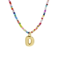 Collana con ciondolo a lettera D placcata oro e perline colorate vivaci - Ciondolo Lettera D Dorato (Collana D)
