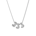 Collier en laiton 18k argent poli avec un pendentif ange numéro porte-bonheur 333 - Collier / 333 Argent