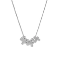 Collier pendentif chiffre ange 444 en argent poli avec chaîne à mailles gourmette chic - Collier / 444 Argent