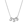 Collier en argent poli avec pendentif chiffre 555 sur chaîne maille forçat - Collier / 555 Argent