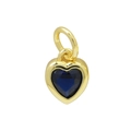Goldene Herz-Halskette mit Geburtsstein-Anhänger und tiefblauem Edelstein - Stil R / September Halskette