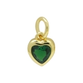 Goldener Herzanhänger mit facettiertem grünem Geburtsstein für DIY-Halsketten-Schmuck - Stil R / Mai Halskette