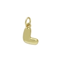 3D Bubble Buchstabe L Anhänger in glänzendem Gold für DIY Halsketten und Schmuck - L (Nur Anhänger (Ohne Kette))