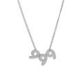 Collier argenté poli avec pendentif chiffre des anges 999 sur une chaîne à maillons - Collier / 999 Argent