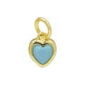 Collana a cuore dorata con ciondolo a lettera e pietra portafortuna blu di dicembre - Stile R / Collana di Dicembre